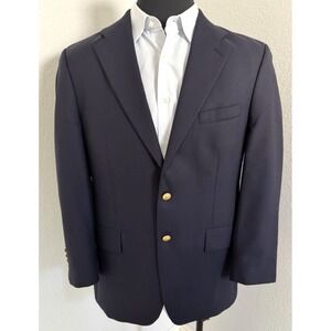 Vintage Men's Chaps Ralph Lauren Navy Blue Blazer 42T 100%Wool Made in Canada